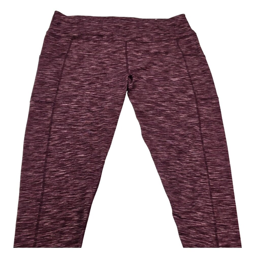 Maurices Plus Size Super High Rise Space Dye Pocket Luxe Legging Size 3X Maroon